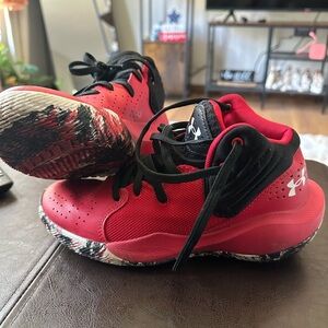 Under Armour Kids' Red and Black Sneakers